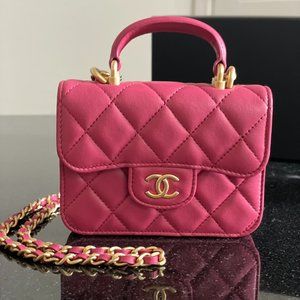 CHANEL Flap Coin Purse with Chain 2021 in Rose